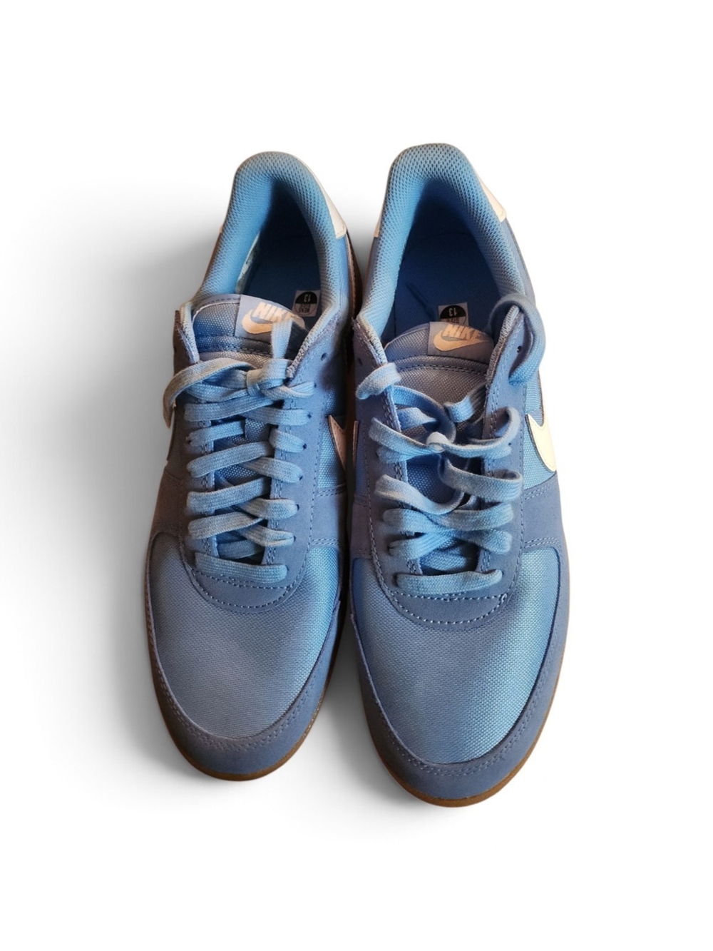 Nike Men’s Light Blue Low-Top Sneakers with White Swoosh